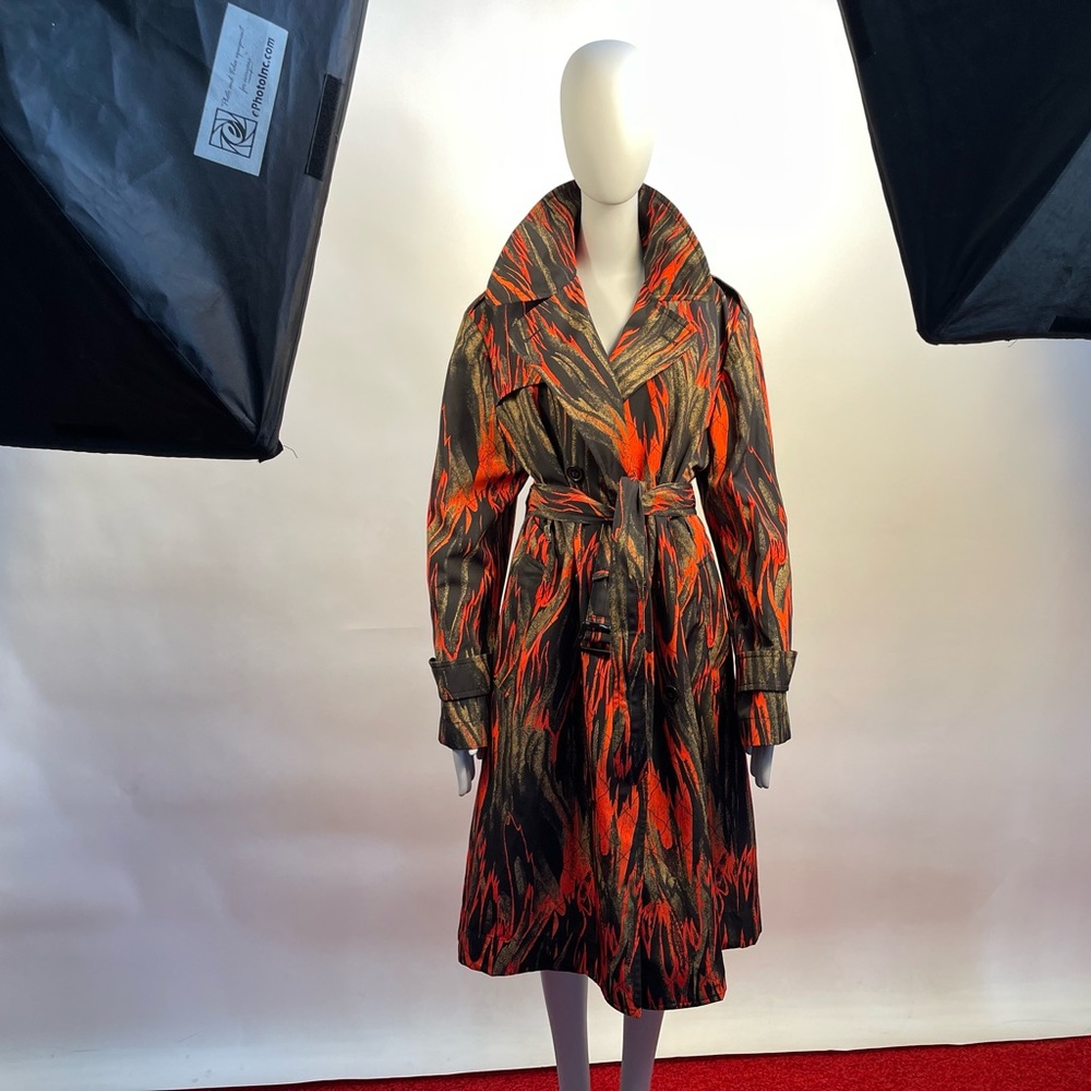 Vivienne Westwood Flame Camo Patterned Trench Coat